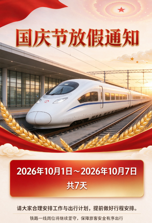 北京高铁招募中心2026年国庆节放假通知！